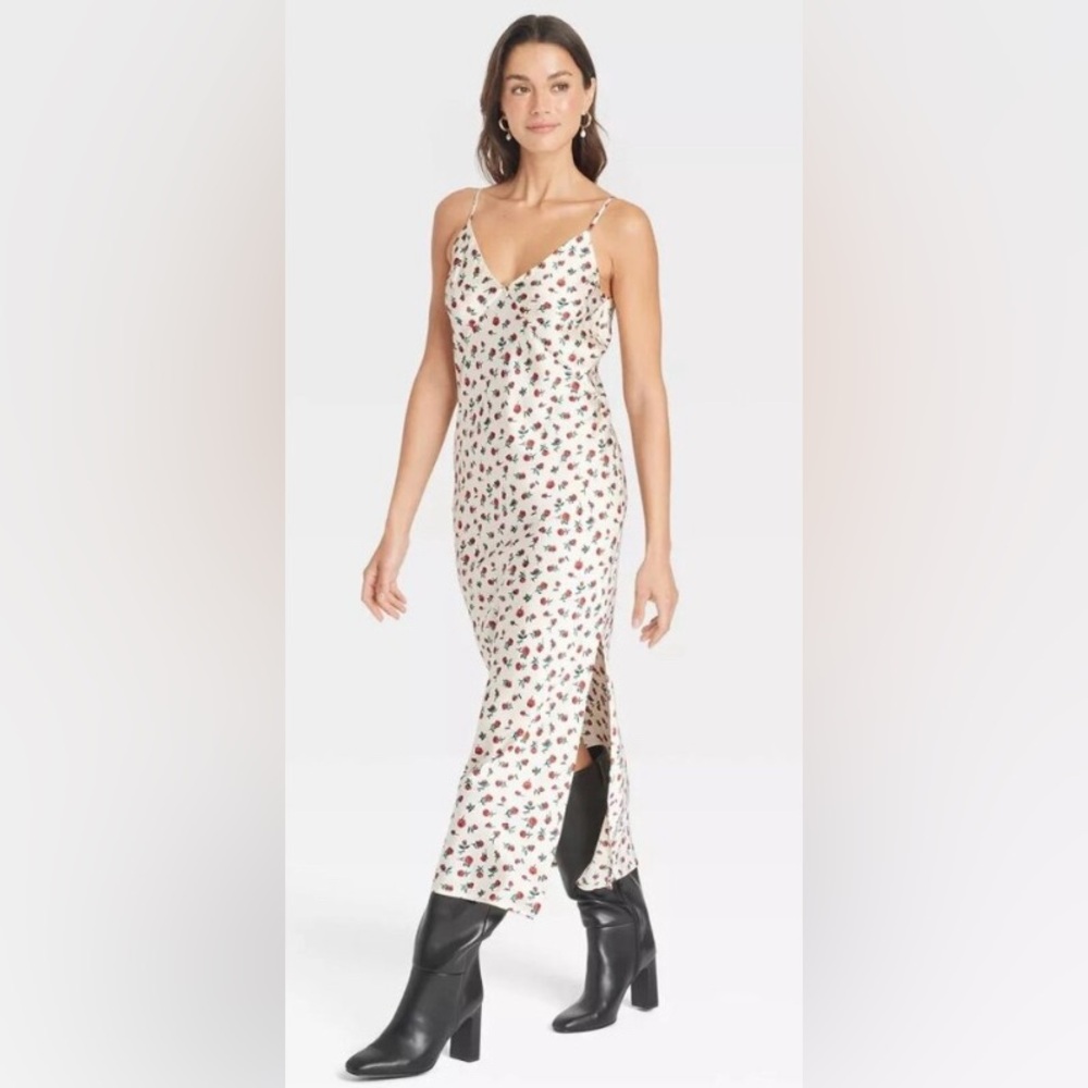 A new day Floral Print Midi Sleeveless Slip Dress